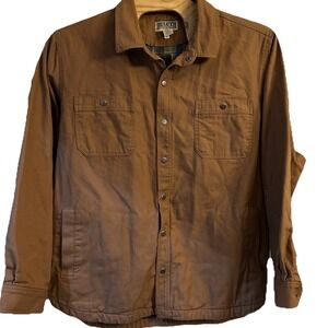 Duluth Trading Co‎ Canvas Chore Jacket Mens Size 3XL Brown Blanket Flannel Lined